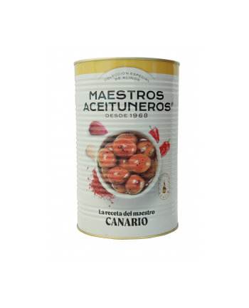 Oliwki MAESTROS CANARIO puszka  4200g zielone z pestką doprawione oliwą i przyprawami