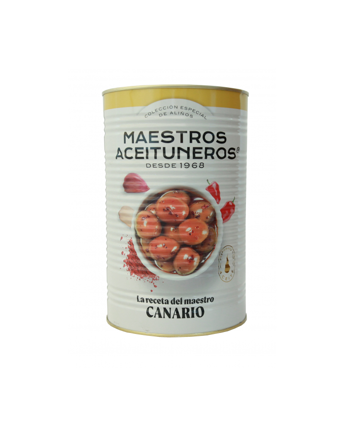Oliwki MAESTROS CANARIO puszka  4200g zielone z pestką doprawione oliwą i przyprawami główny