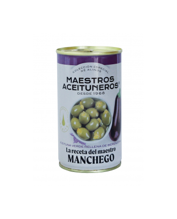 Oliwki MAESTROS MANCHEGO puszka  350g zielone bez pestki nadziewane bakłażanem