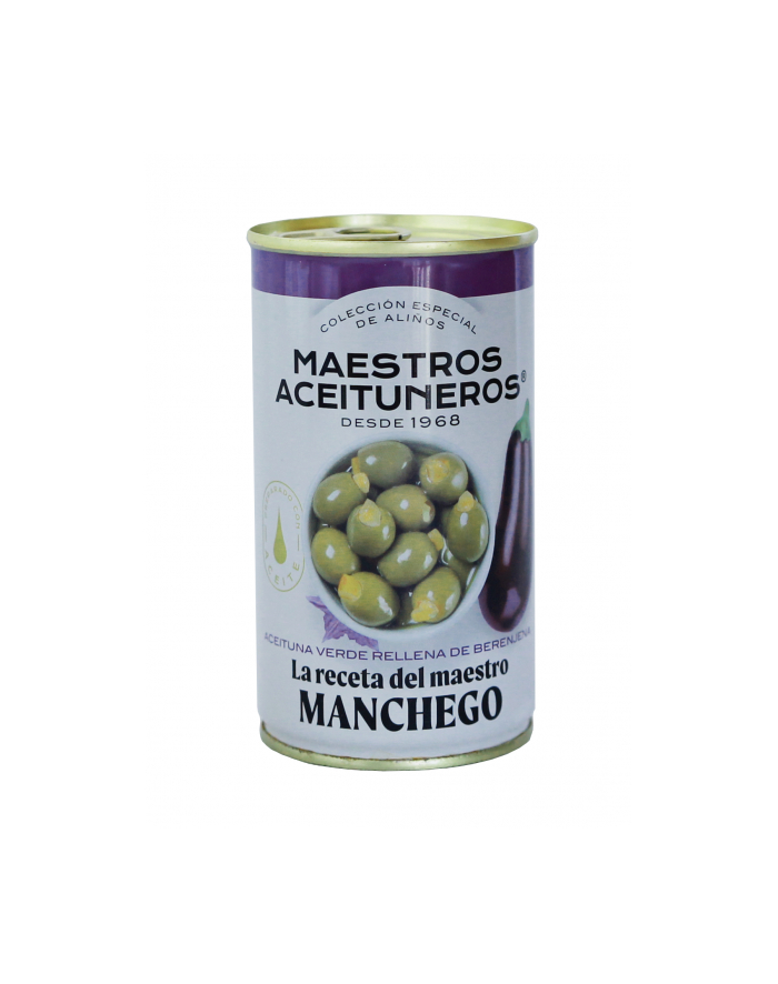 Oliwki MAESTROS MANCHEGO puszka  350g zielone bez pestki nadziewane bakłażanem główny