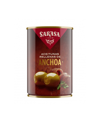 Oliwki SARASA Anchoa pusz.300g zielone oliwki nadziewane pastą anchois - bez pestki