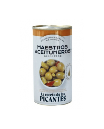 Oliwki MAESTROS PICANTES puszka 4,2kg zielone z pestką zamarynowane w oliwie i przyprawach, lekko pikantne